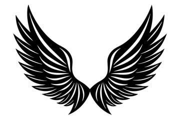 bird wing sketch silhouette vector, Angel wings icon
