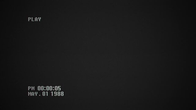 Retro VHS Playback Interface with Timestamp from May 1, 1988 &ndash; Vintage Aesthetic for Digital Art and Video Projects in Ultra-High Definition 4K