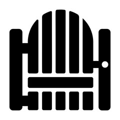 A glyph style icon of garden door