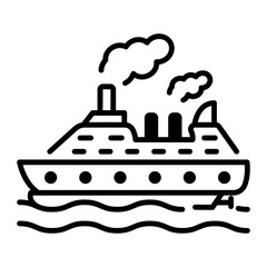 A line style icon of ocean liner 