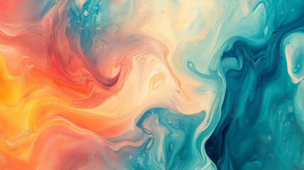 Fototapeta premium Close-up of an abstract background with fluid, organic shapes and subtle textures, blending soft and vibrant colors for a harmonious and artistic look.