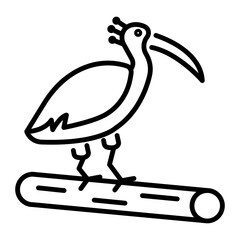 A linear icon of ibis bird 