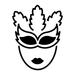 An outline icon of carnival mask 