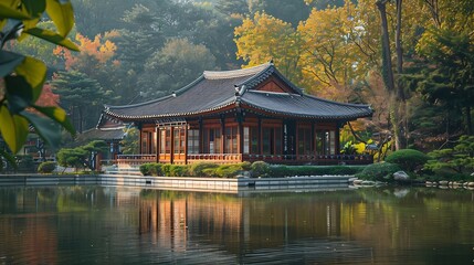 Fototapeta premium Seoul Botanical Garden building located in Seoul : Generative AI