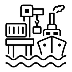 A linear icon of sea port 