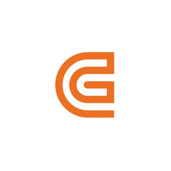 Monogram Letter G CG GC Logo design vector template
