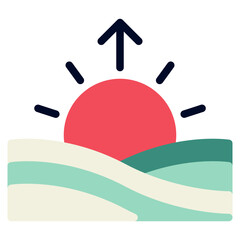 Sunrise Time and Date icon illustration 