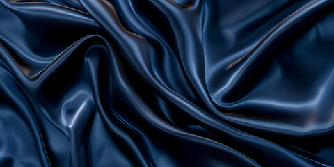 Fototapeta premium Luxurious Blue Satin - Textured Fabric Background