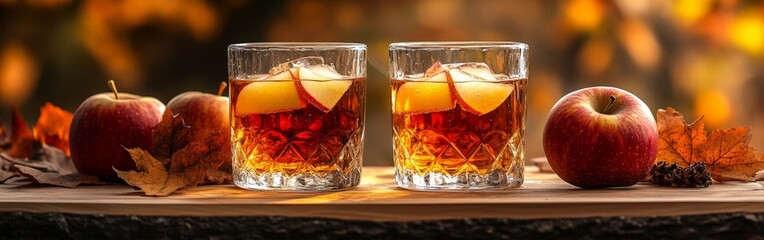 Elegant Apple Cider Cocktails with Autumn Garnishes