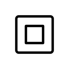 Square stop icon in black and outline style