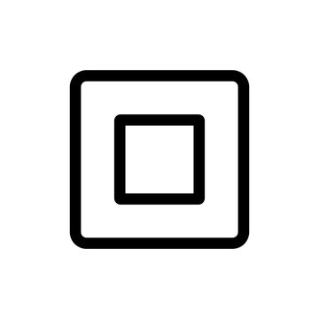 recommend clip art: Square stop icon in black and outline style