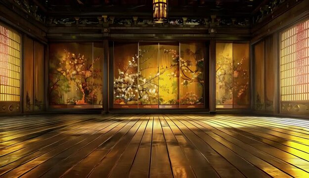 Vintage Japanese room background.