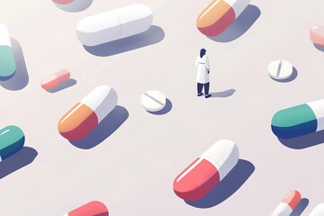 seamless background with pills