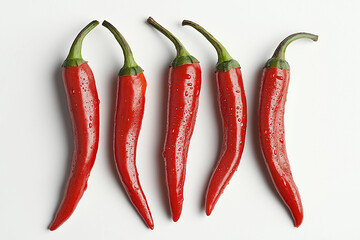 delicious red hot chili pepper on an isolated white background as a spice for spicy food