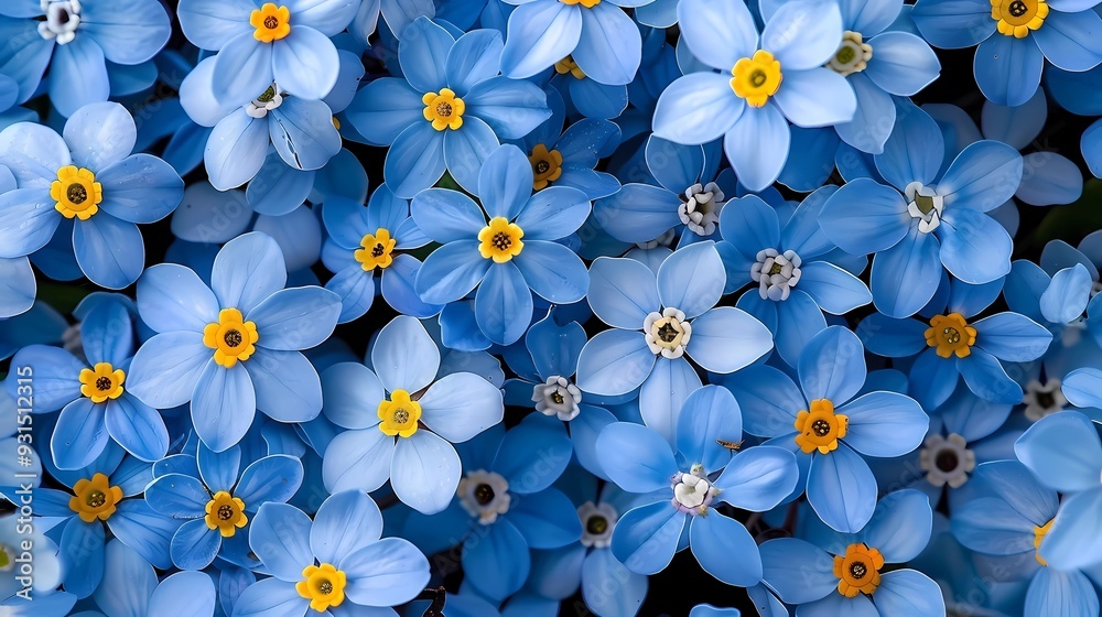 Canvas Prints blue flowers background 