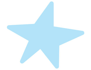 Obraz premium illustration showcases a serene sky blue star shape, offering a calming visual with its soft hue against a pristine white background.