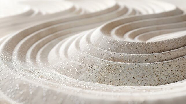 Zen pattern in white sand : Generative AI