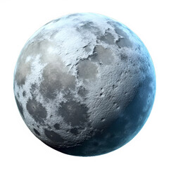 Obraz premium 3d rendering of the moon, showing its craters and surface features. isolated on a transparent background