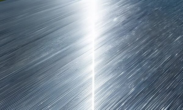 Silver Threads: Gleaming, Parallel Lines with Central Light Flare.