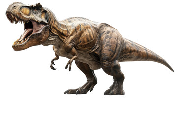 Fototapeta premium Detailed illustration of Carnotaurus, isolated on a white background, highlighting its unique features like the horns and bumpy skin texture