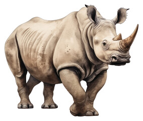 Fototapeta premium PNG Wildlife animal mammal rhinoceros.