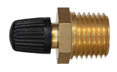 Cap on an isolated brass air inflator