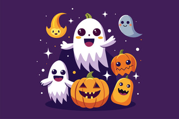 Best  ghost pumpkin   Art Illustrations vector 8.eps