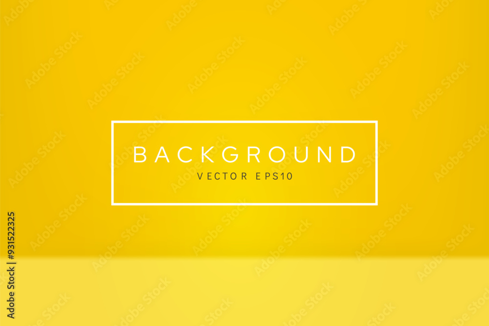 Wall mural summer yellow color gradient room background with space for text and floor to display your products,
