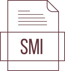 SMI File icon crisp thick outline sharp corners