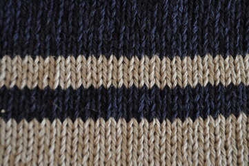 dark blue and white knitted fabric pattern