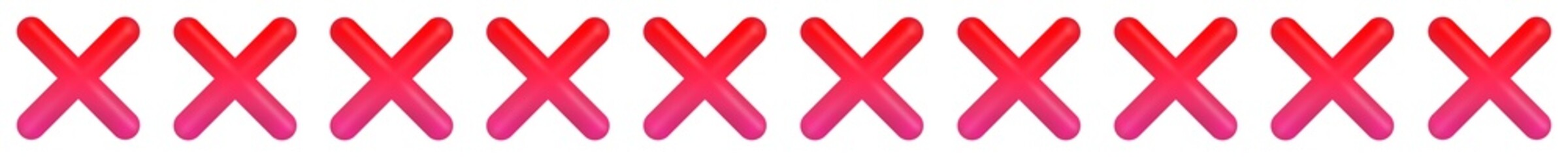 Obraz premium red cross marks isolated on white background