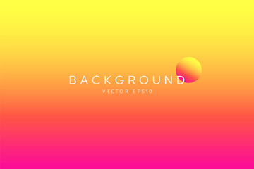Warm bright summer gradient background with yellow orange and pink colors, vector design 