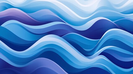 Fototapeta premium Repeating wave design with smooth flowing curves and vibrant blue colors