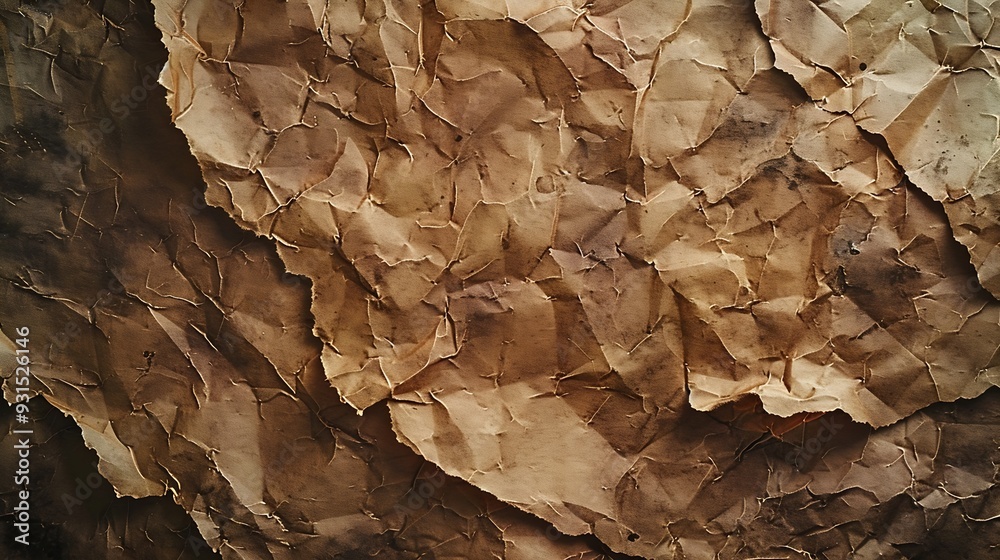 Poster Old brown paper texture background : Generative AI
