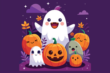 Best  ghost pumpkin   Art Illustrations vector 11.eps