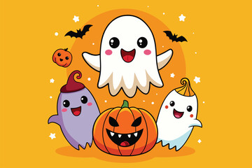 Best  ghost pumpkin   Art Illustrations vector 12.eps