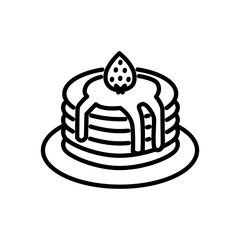 pancake vector icon in line style