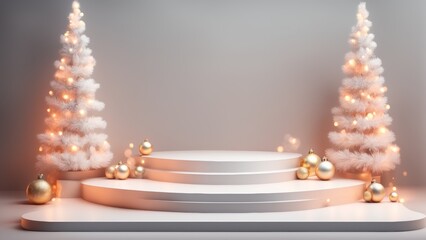 3D podium for online stores, the tenderness of the New Year holidays