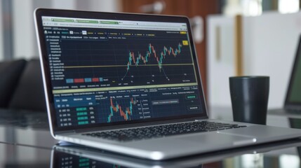 Stock Market Analysis on Laptop