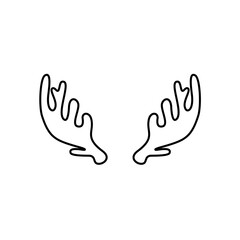 Obraz premium Hand drawn outline deer antlers vector illustration