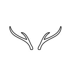 Obraz premium Hand drawn outline deer antlers vector illustration