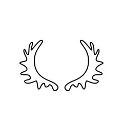 Obraz premium Hand drawn outline deer antlers vector illustration