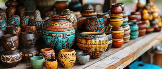 Fototapeta premium Handcrafted items and cultural backgrounds 