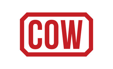 COW stamp red rubber stamp on white background. COW stamp sign. COW stamp.
