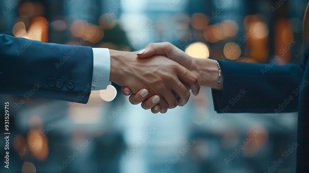 Aufkleber Meeting shaking hands and business people with deal welcome or onboarding for collaboration Partnership teamwork and shaking hands for agreement consulting or introduction with trust i : Generative AI