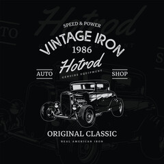 American Vintage original classic hotrod car vector t-shirt design.