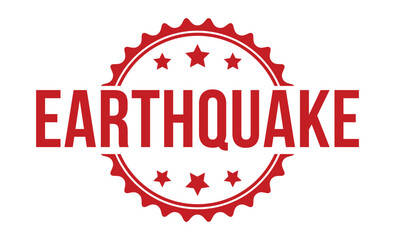 Earthquake rubber stamp on white background. Earthquake Stamp.