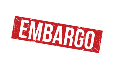 Embargo Red rubber stamp on white background. Embargo stamp sign. Embargo stamp.