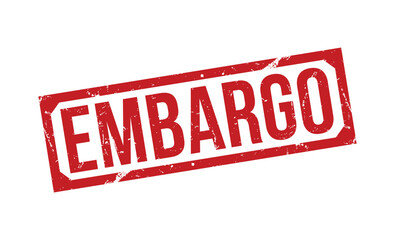 Embargo rubber stamp on white background. Embargo Stamp.