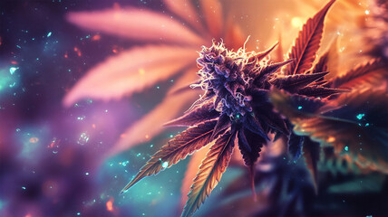 Cannabispflanze mit motivierendem Text "Yes, we can!